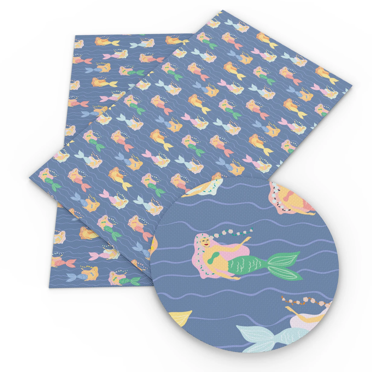 20*34cm Cartoon Fish Printed Faux Leather Fabric for Bows Leather Sheet in Crafts kunstleer,DIY Handmade Materials,1Yc7831