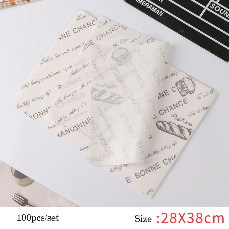 50 Feuilles/paquet De Papier D'eballage Alientaire, Papier Ciré De Cuisson, Doublures Iperéables Résistantes à La Graisse, Spécification: Rose