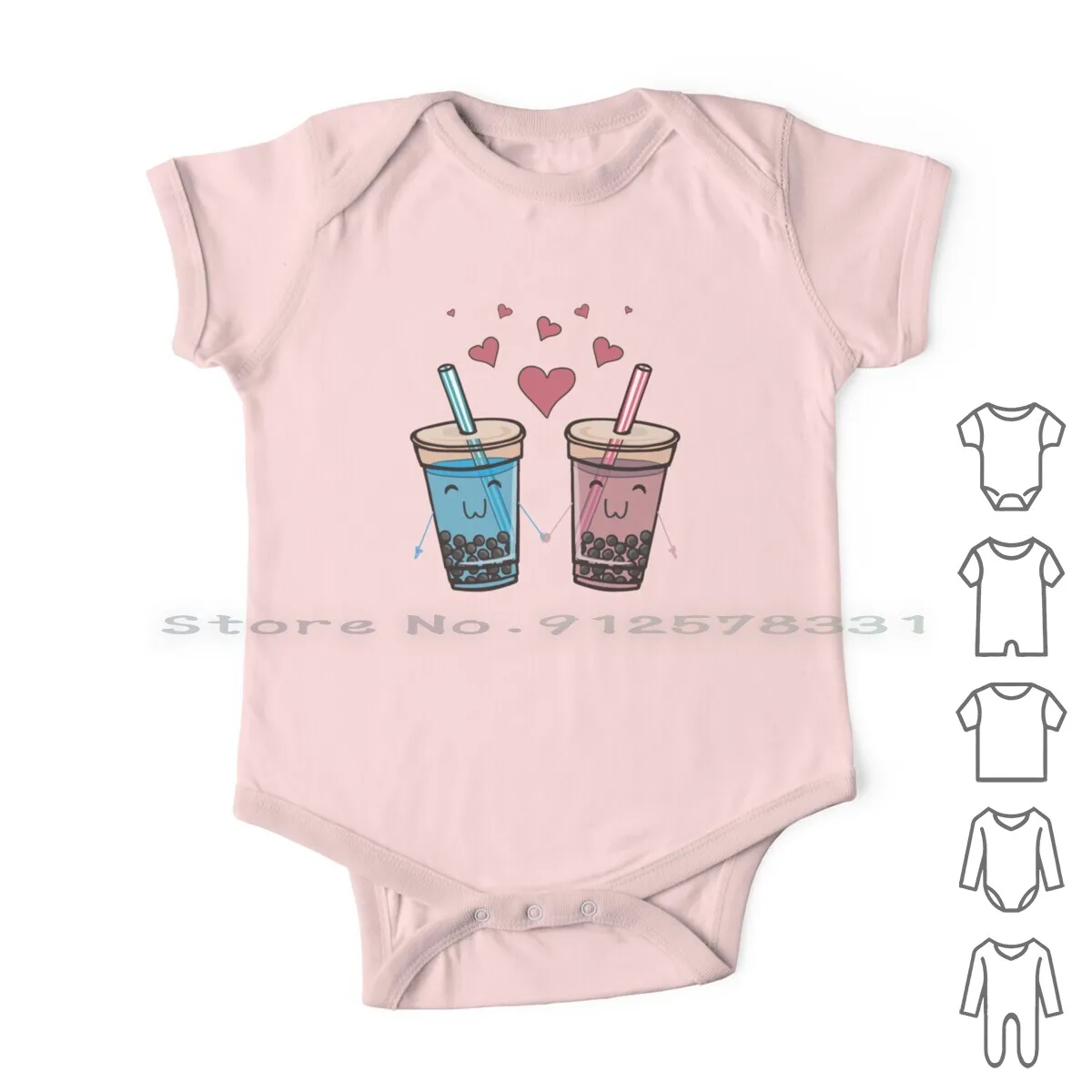 Love And Tapioca Bubble Tea , Boba Tea Lover Gift Vestiti Per Neonati Pagliaccetti Tute In Cotone Bubble Tea Boba Milk Tapioca