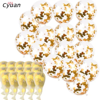 

30pcs 12inch Gold Confetti Balloons Party Latex Balloon with Round Confetti Dots for Wedding Birhday Party Decorations Kids