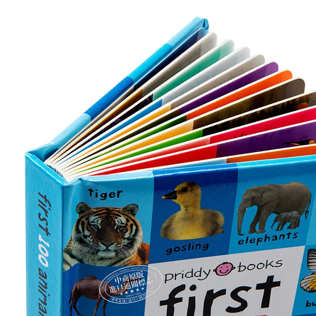 Board Book Children's World Perceived Picture Story Book First 100 Animals Words English Picture Books  Educational for Children 3