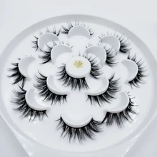 Новые 7 пар 5D норковые накладные ресницы крест-накрест волнистый крест пушистые 11 мм-19 мм Накладные ресницы ручной работы инструменты для макияжа глаз