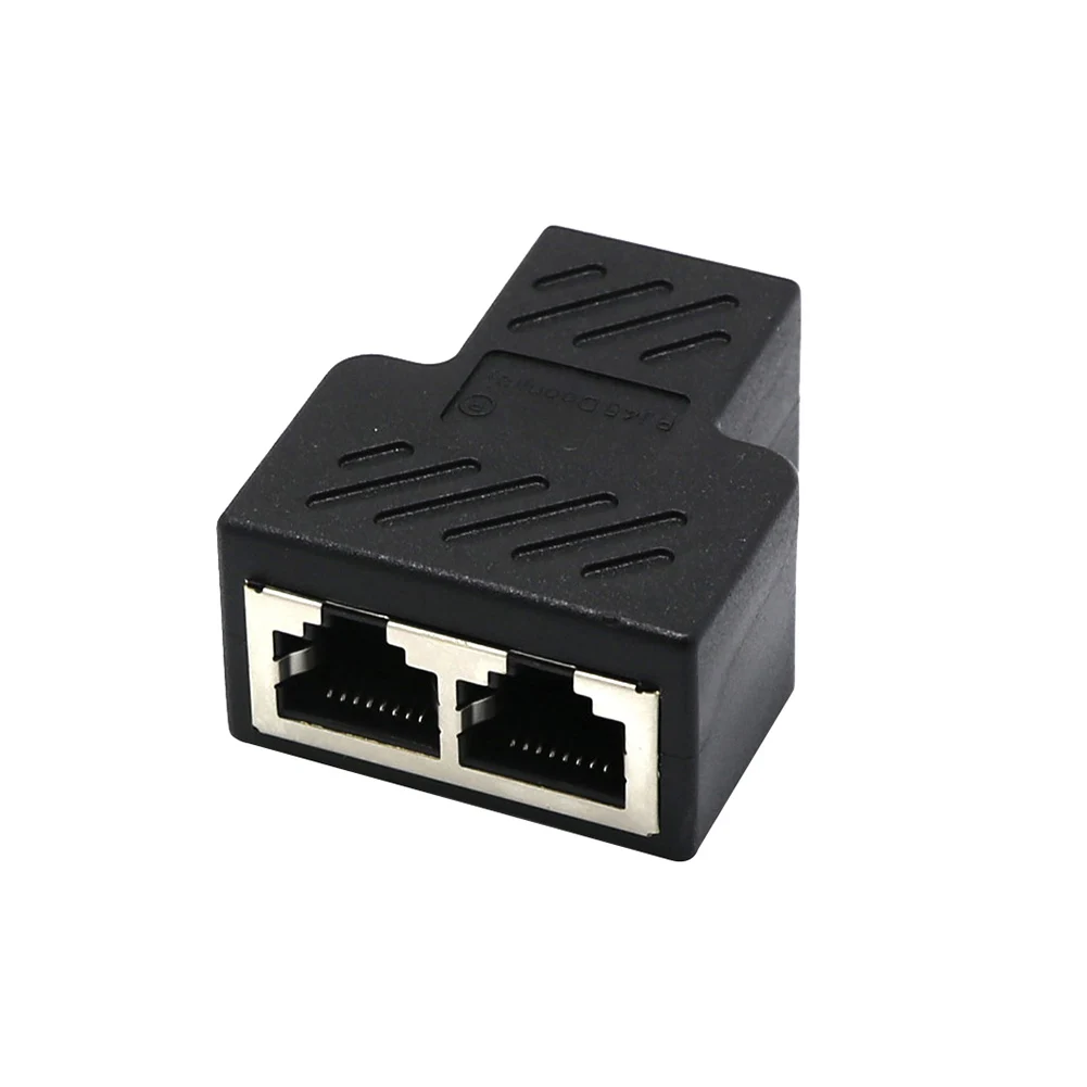 one split two Ways Network Ethernet Head Lan Cable Joiner Coupler RJ45 CAT 5 5E 6 2
