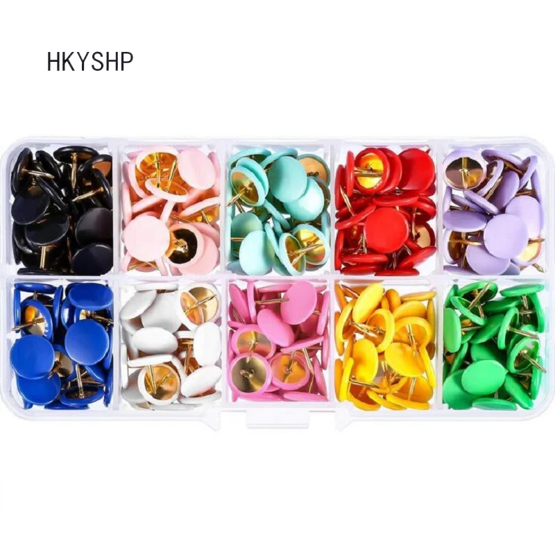 HKYSHP Creative cute color 300 pcs/set 10 grid plastic pushpin combination message board school office supplies | Канцтовары для