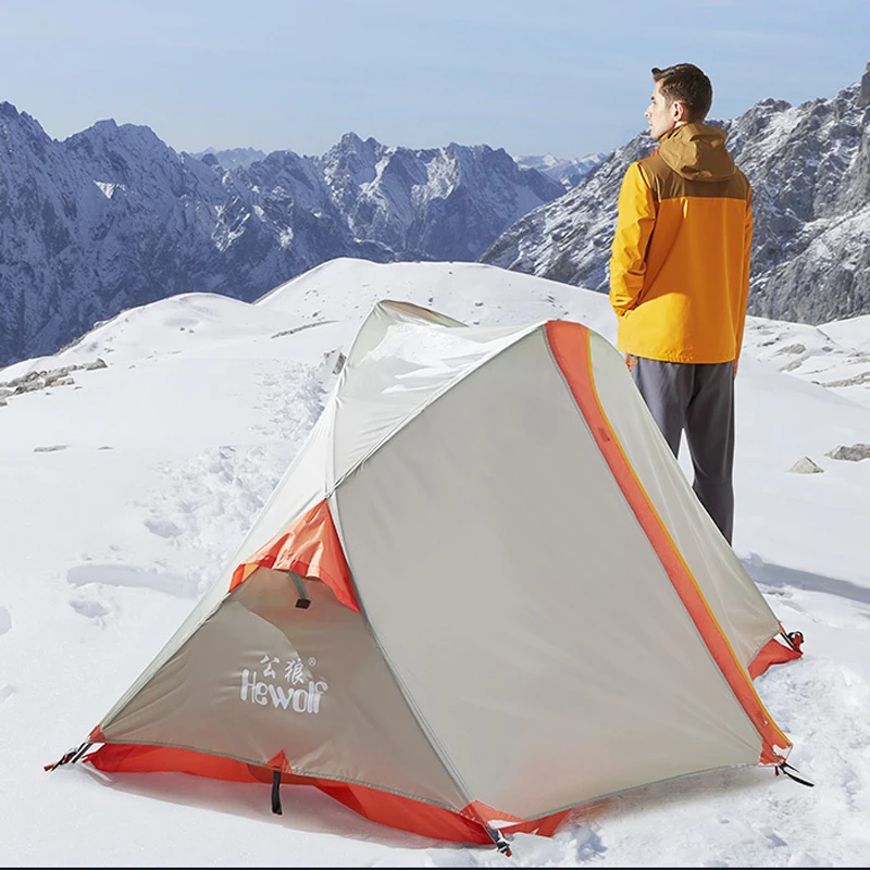 Сверхлегкая палатка с Башней, 1 человек, для кемпинга, пеших прогулок, для горных прогулок, водонепроницаемая одноместная палатка, 4 сезона, зимняя палатка