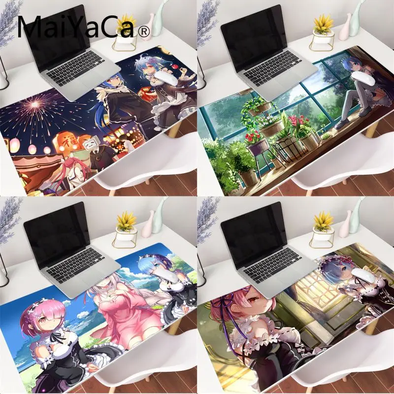 

MaiYaCa Rem Re Zero Durable Rubber Mouse Mat Pad XXL Mouse Pad anime Laptop Desk Mat pc gamer completo for lol/world of warcraft