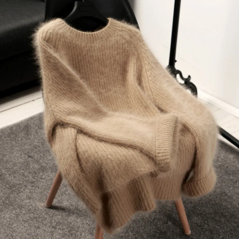 

Mink Cashmere Sweaters and Pullovers Women Autumn Winter Soft Sweater Half Turtleneck Female Basic Pullovers
