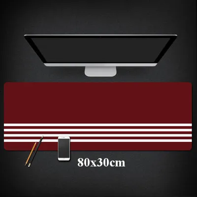Красный Классный большой 80x30 см Красочный игровой коврик для компьютерной мыши геймерская клавиатура коврик нескользящий прочный офисный стол для портативного компьютера ноутбука коврик - Цвет: Красный