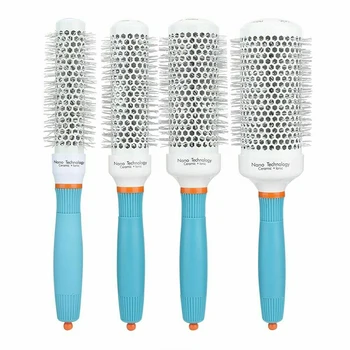 

4Pcs Aluminum Tube Muti Size Round Hair Dressing Comb Barber Salon Brush Hair Types Styles Hairdressing Comb
