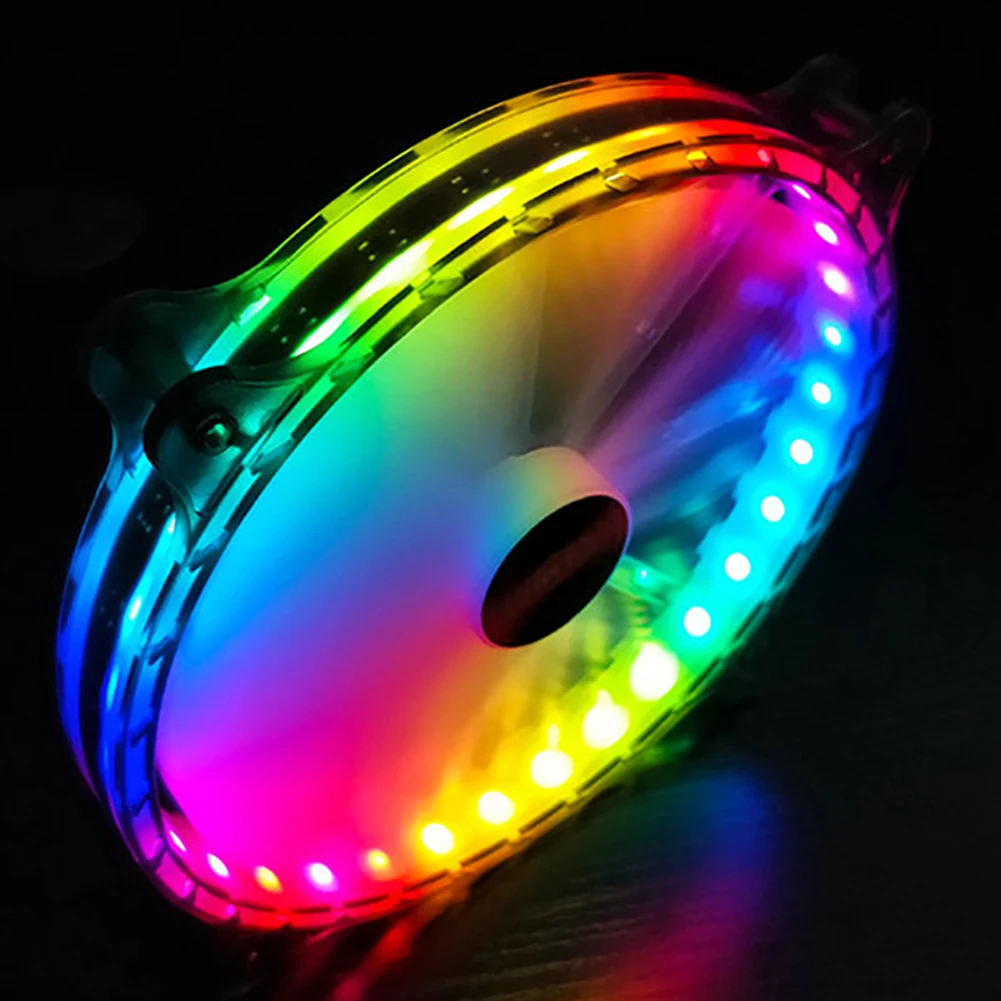 1 Fan Music Remote 20 см гидравлический подшипник 11 лопастей RGB Вентилятор охлаждения тихий большой объем воздуха прочный с пультом дистанционного управления для компьютера чехол 32 светодиодный - Цвет лезвия: 1 Fan Music Remote