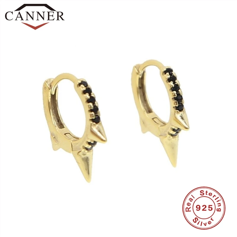 2 gold 925 пробы, серебряные, CZ радужные крошечные серьги-кольца Huggie для женщин, панк, золотая бусина серебряного цвета, круглые серьги с заклепками - Окраска металла: 2 gold