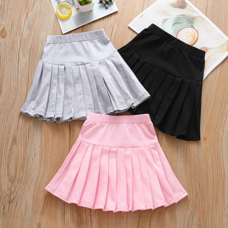 Ropa de para pequeñas, falda de punto informal a la moda, faldas plisadas de falda de cintura alta, ropa para niños 2 a 8 años - AliExpress Madre y niños