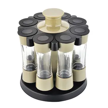 

8-Jar Revolving Spice Rack Seasoning Storage Stand Organizer Kitchen Tools