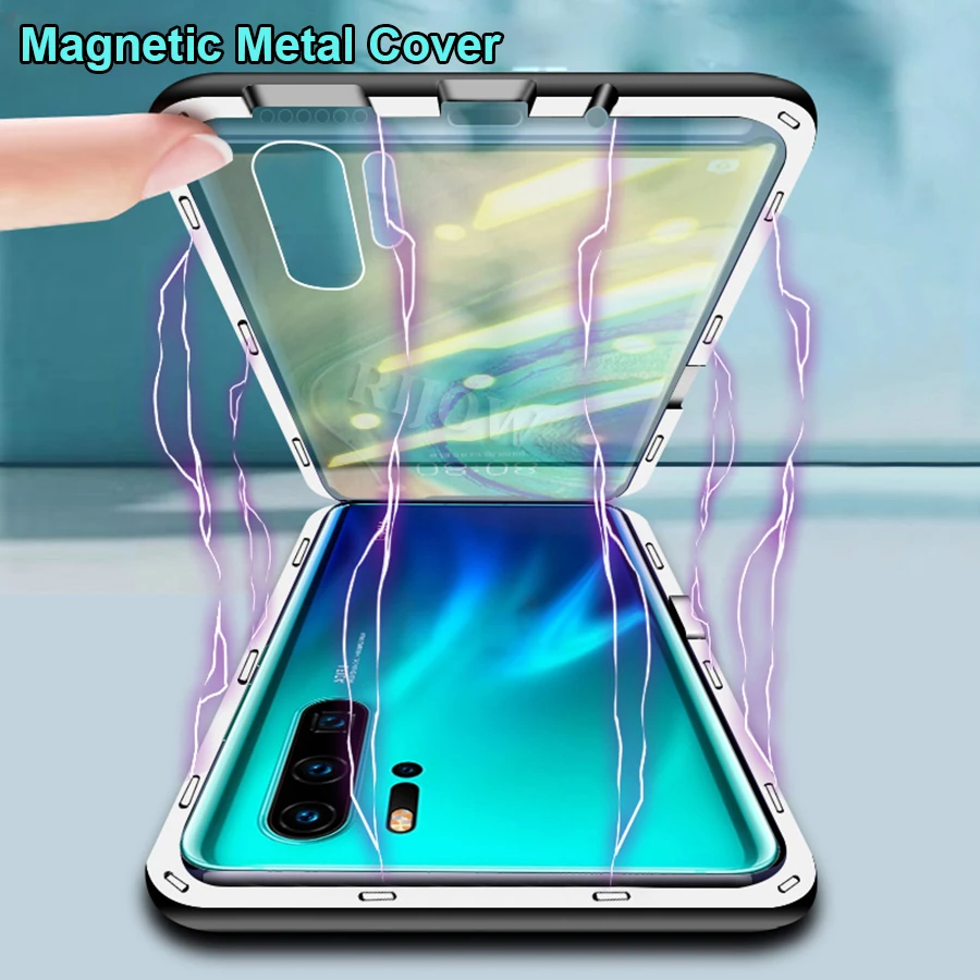 360 магнитный чехол для Huawei P50 P40 P30 P20 Pro lite полностью защищающий флип-чехол с