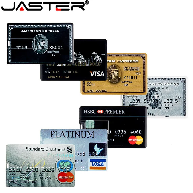 Флэш накопитель JASTER для кредитной карты USB 8 ГБ 4 16 2 0 флэш 32 64 с реальной емкостью
