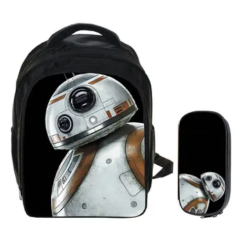 

16inch Star Wars School Bag The last Jedi Anime Darth Vader Yoda Backpacks Animal Boys Girls Teenager School Mochila Bolsa