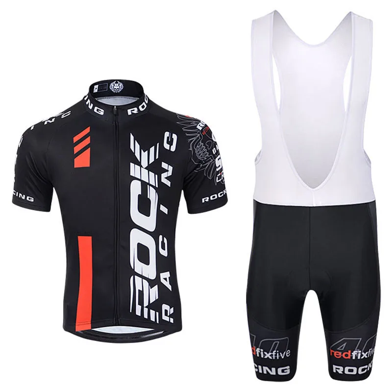 blacke red set Red Rock, набор Джерси для велоспорта, быстросохнущая одежда для горного велосипеда, велосипедный костюм, гелевая подкладка, ropa ciclismo hombre, велосипедный костюм - Цвет: blacke red set
