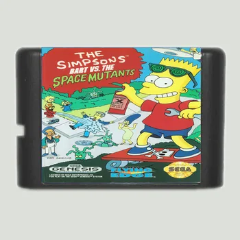 

Simpsons Bart Vs. The Space Mutants 16 bit MD Game Card For Sega Mega Drive For Genesis