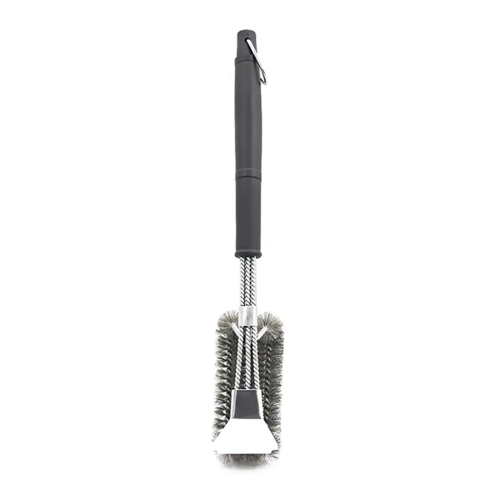 

Hot three-head stainless steel barbecue cleaning brush BBQ brush