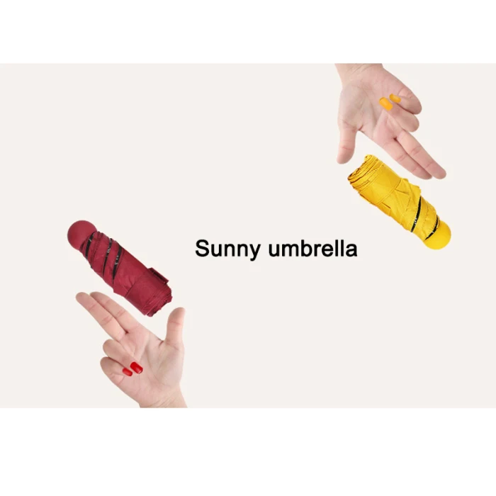 Женский зонтик капсула зонтик мини-светильник маленькие карманы Зонты анти-УФ складной компактный MK