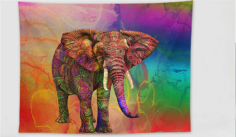 Europe and America Ins Tapestry TV Background Wall Landscape Decoration Tapestry Polyester Cloth Tarpaulin - Цвет: Elephant-D