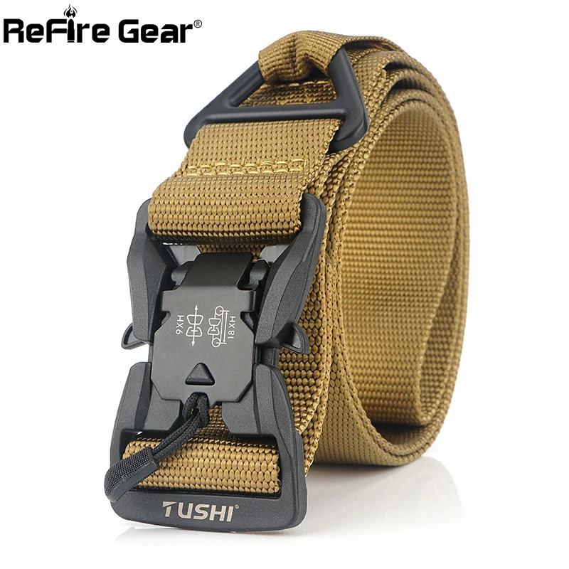 ReFire gear нейлоновые пояса для мужчин Магнитный военно-тактический страйкбол ремень армейский боевой сверхмощный быстрый выпуск Молл системы поясницы
