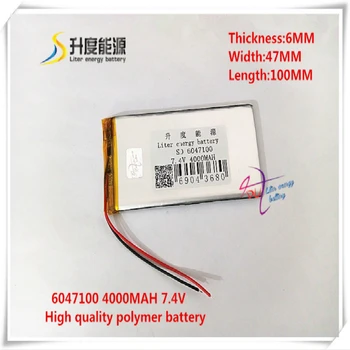 

7.4V 4000mAh 6047100 Polymer lithium ion battery for mobile bank mp4 cell phone tablet pc power bank mp3
