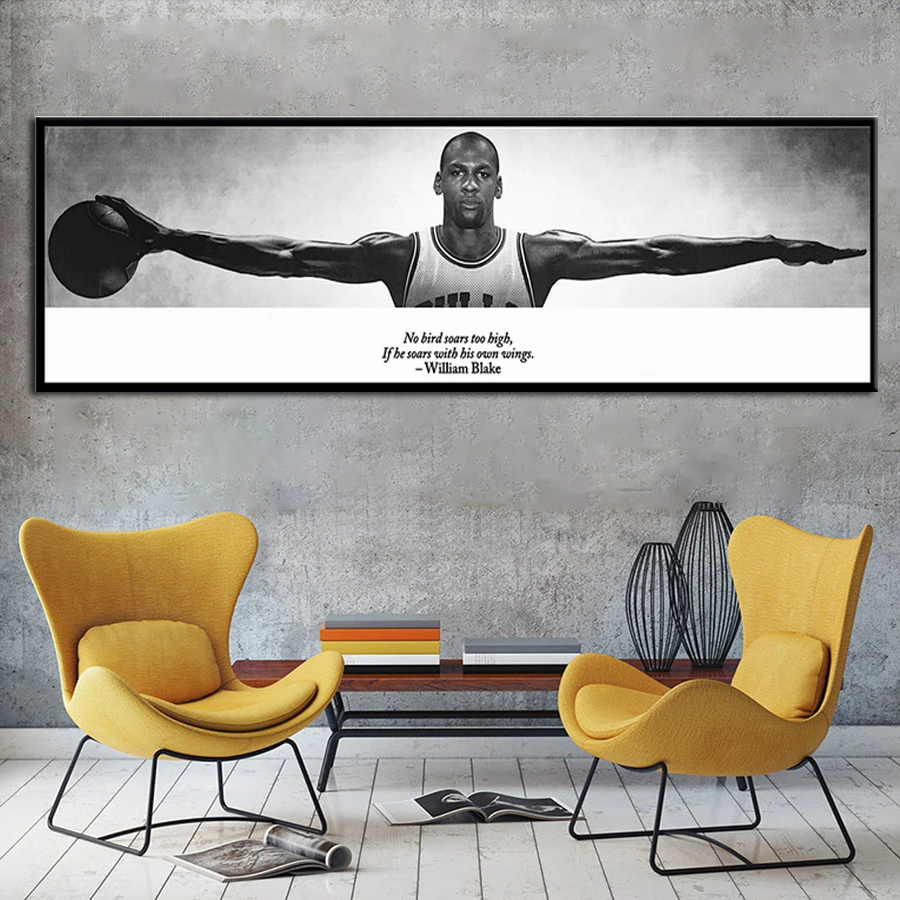 マイケルジョーダンスポーツバスケットボールスター キャンバスに絵を描く Aliexpress Home Garden
