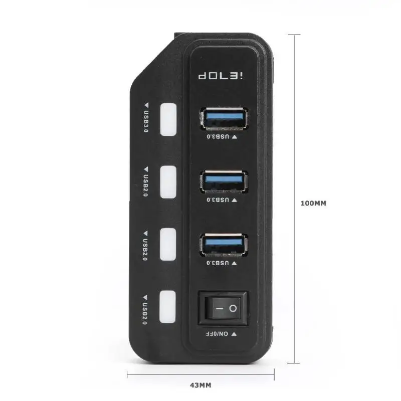 7 портов USB 3,0/USB 3,1 концентратор сплиттер с DC3.5 мм Порт питания тумблер легкость порт способность удобный Перевозчик