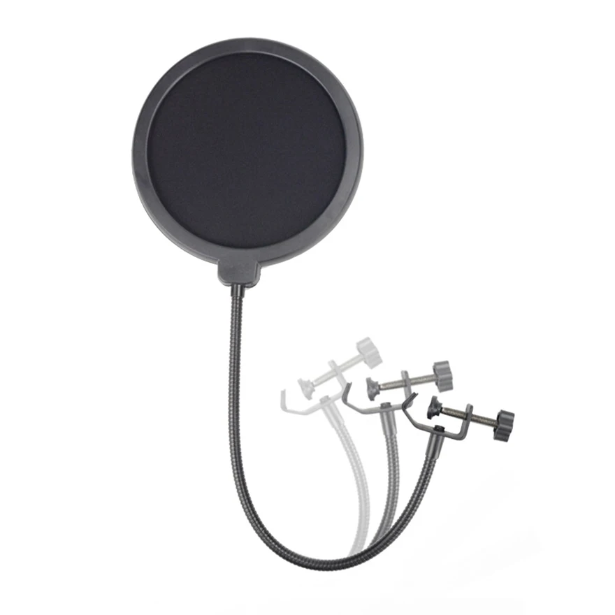 Профессиональный микрофон Pop Filter запись прочный двухслойный студийный зажим
