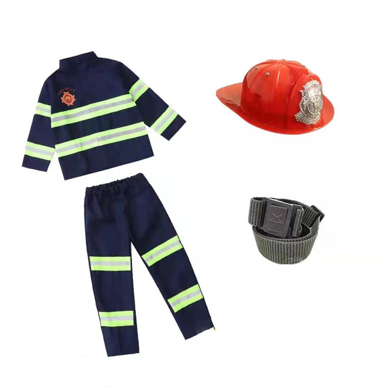 Disfraz de bombero para niños y estudiantes de secundaria, traje  profesional de juego de rol, bombero - AliExpress