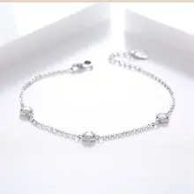 Изящный простой дизайн кубического циркония браслет цепочка для женщин белого золота цвет украшение из циркона