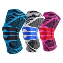 Прочный силиконовый пружинный анти столкновения Баскетбол Спортивный трикотажный компрессионный эластичный бандаж на колено Поддержка коленной чашечки наколенник