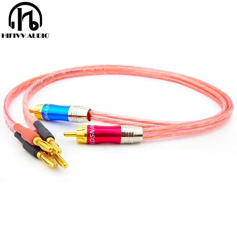 hifi cable Speaker Cable Speaker Wire Copper Gold plated Bananas Plugs