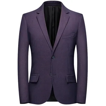 

Men's Plaid Formal Business Blazer / Men Suit Coat / Wedding Dress Mens Lapel Slim Fit Stylish Blazer Coat Purple 8.13