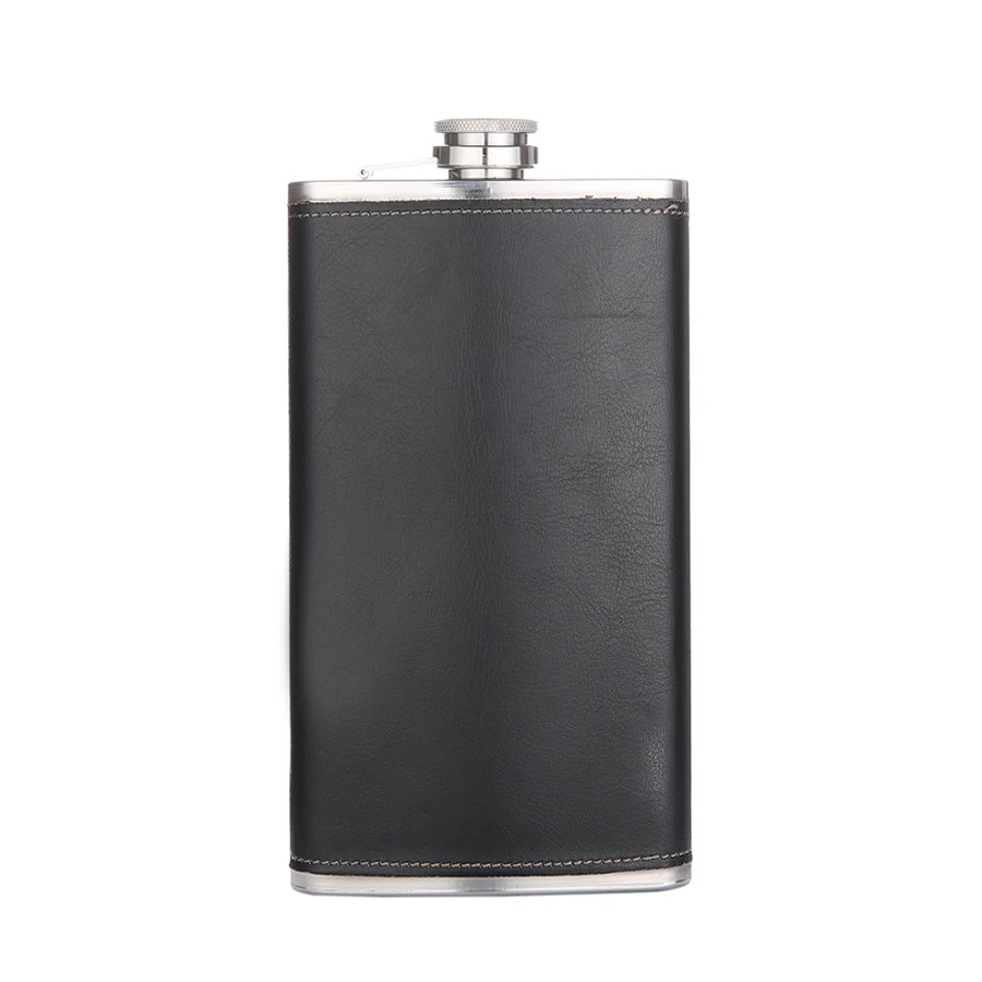 Black Leather XYKIT Новое поступление 12 унций спиртовая фляжка из нержавеющей стали мини-фляжки для улицы портативная фляжка для вина - Цвет: Black Leather