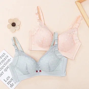 

Summer New Style Sexy Lace Underwear Push up Halves around Seemless Bra Adjustable Infant Cotton Non-Steel Ring Underwear