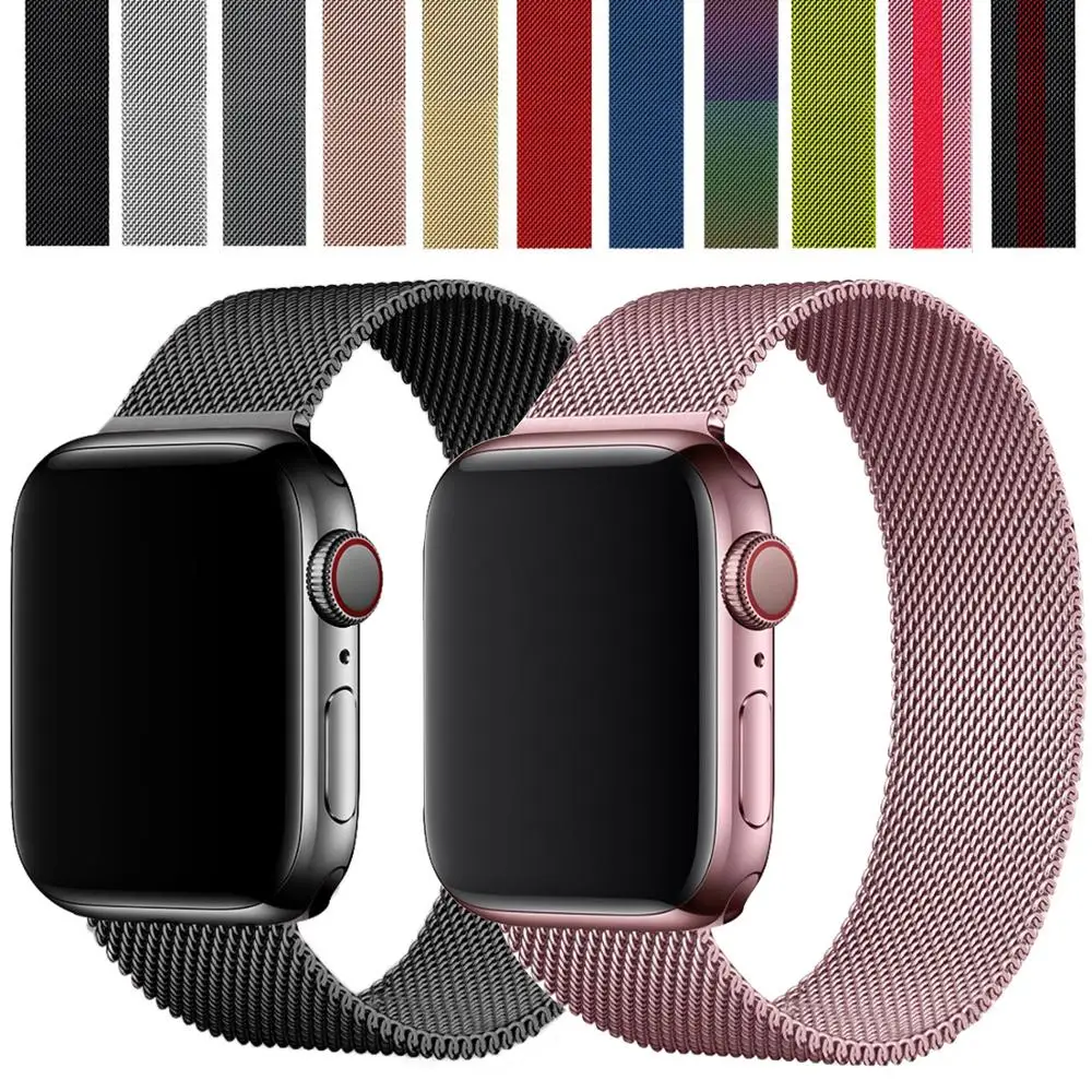 Ремешок для Apple watch 5 band 44 мм 40 iWatch serie 6 SE 4 3 2 браслет из нержавеющей стали Миланская