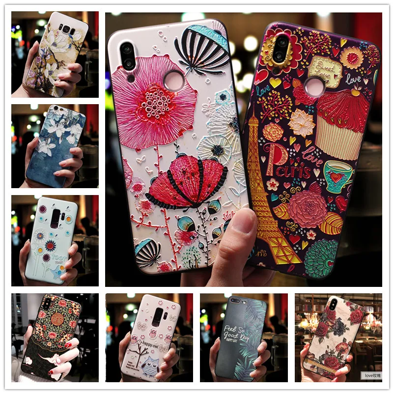 

For ASUS Zenfone Max Pro M1 ZB602KL Case 3D Flower Emboss Silicone Phone Cases For ASUS Zenfone Max Pro M1 ZB601KL Cover X00TD