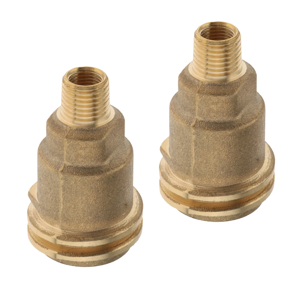2PCS QCC1 Nut Propane Gas Fitting Adapter with 1/4 Inch Male Pipe Thread Solid Brass Construction