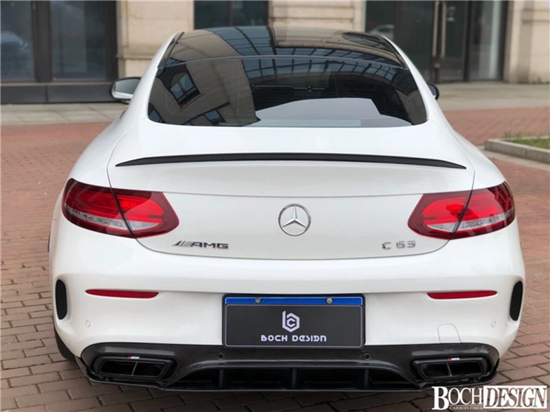 Для Benz C63 W205 C205+ C Class C250 C300 C350 2-купе углеродного волокна спойлер на крышке багажника автомобиля крыло багажника губ загрузки крышка 1 шт