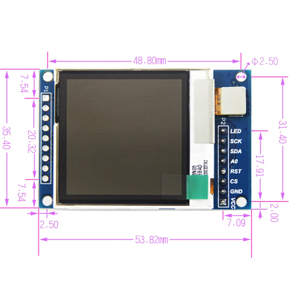 Дисплей Taidacent видимый на солнце 5 В 1 6 дюйма SSD1283A 130*130 пикселей RGB 65K 4 провода SPI Tft ЖК