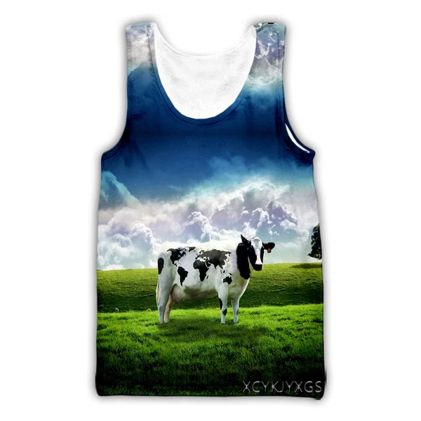 

Funny Cow 3D Print Causal Clothing New Fashion Men Women Vest Size S-5XL mesh top