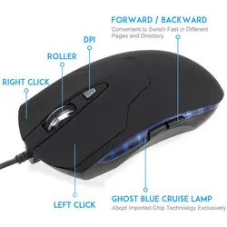 Светодиодный USB Проводная игровая мышь 6 кнопок Регулируемая оптическая компьютерная мышь 2400 dpi для игрового ноутбука OC-доставка