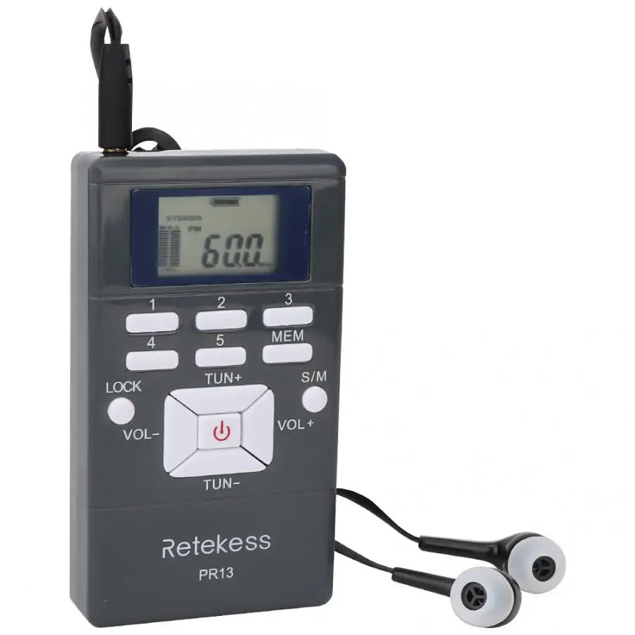 

Portable Radio Audio Receiver Digital FM 60~108MHz Radio Receiver Mono/Stereo with 30 Level Volume Control