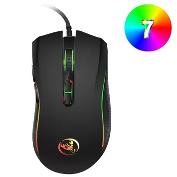 

Gamer Gaming Mouse Adjustable 3200 DPI High-end Optical Gaming Mouse with 7 Bright Colors Optical LED Backlit for laptop PC