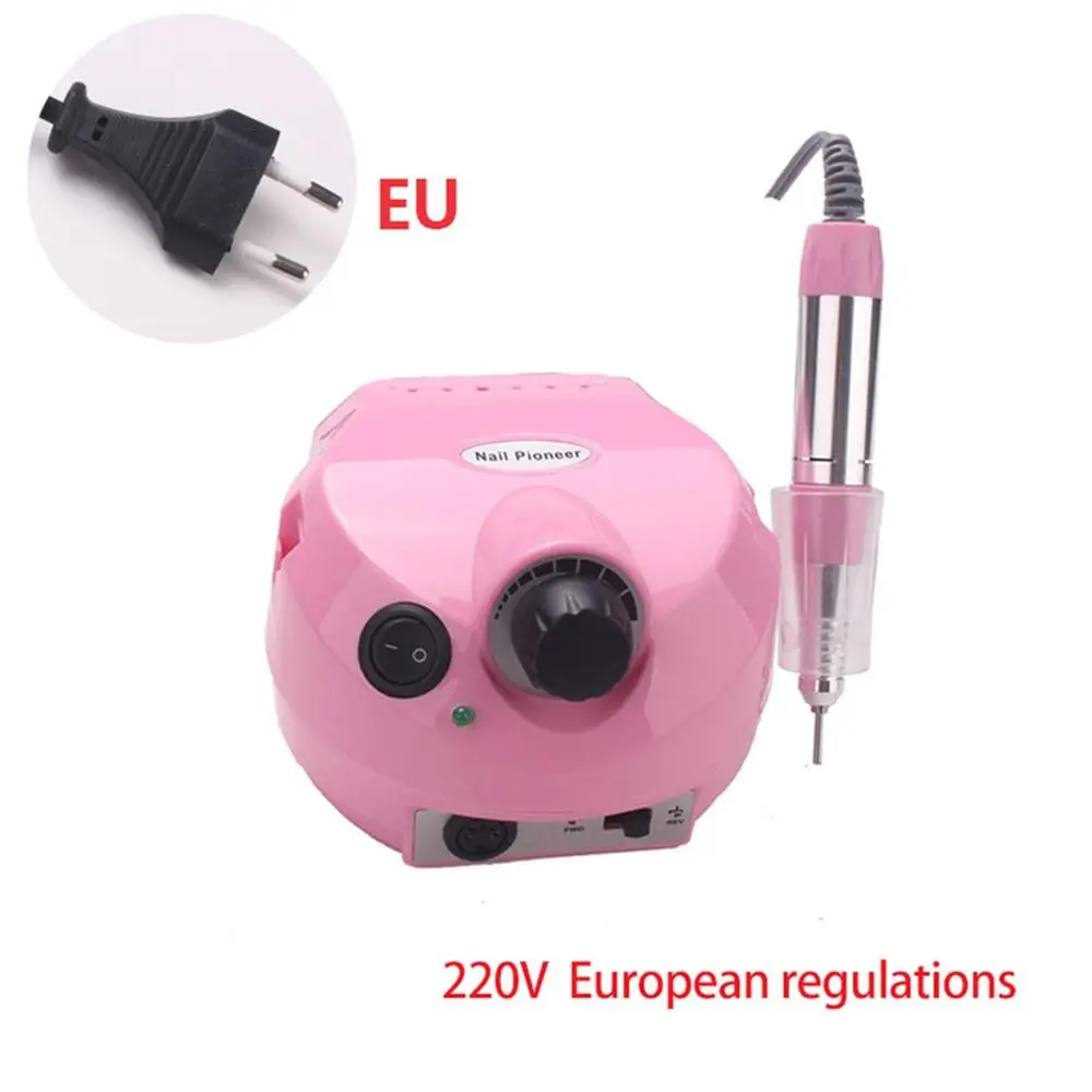 pink Plug Type EU HOT 35000RPM Electric Nail Drill Manicure Machine Set for Nail Pedicure Machine Fingernail Drill Equipment Manicure Tools - Цвет: pink Plug Type EU