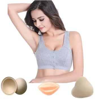 

4 pcs front button Bra and mastectomy comfortable pocket