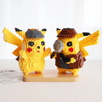 

Newest 1580pcs Detective Pikachu Snorlax Pokemon Model DIY Diamond Mini Building Blocks Set Toys for Children Gifts