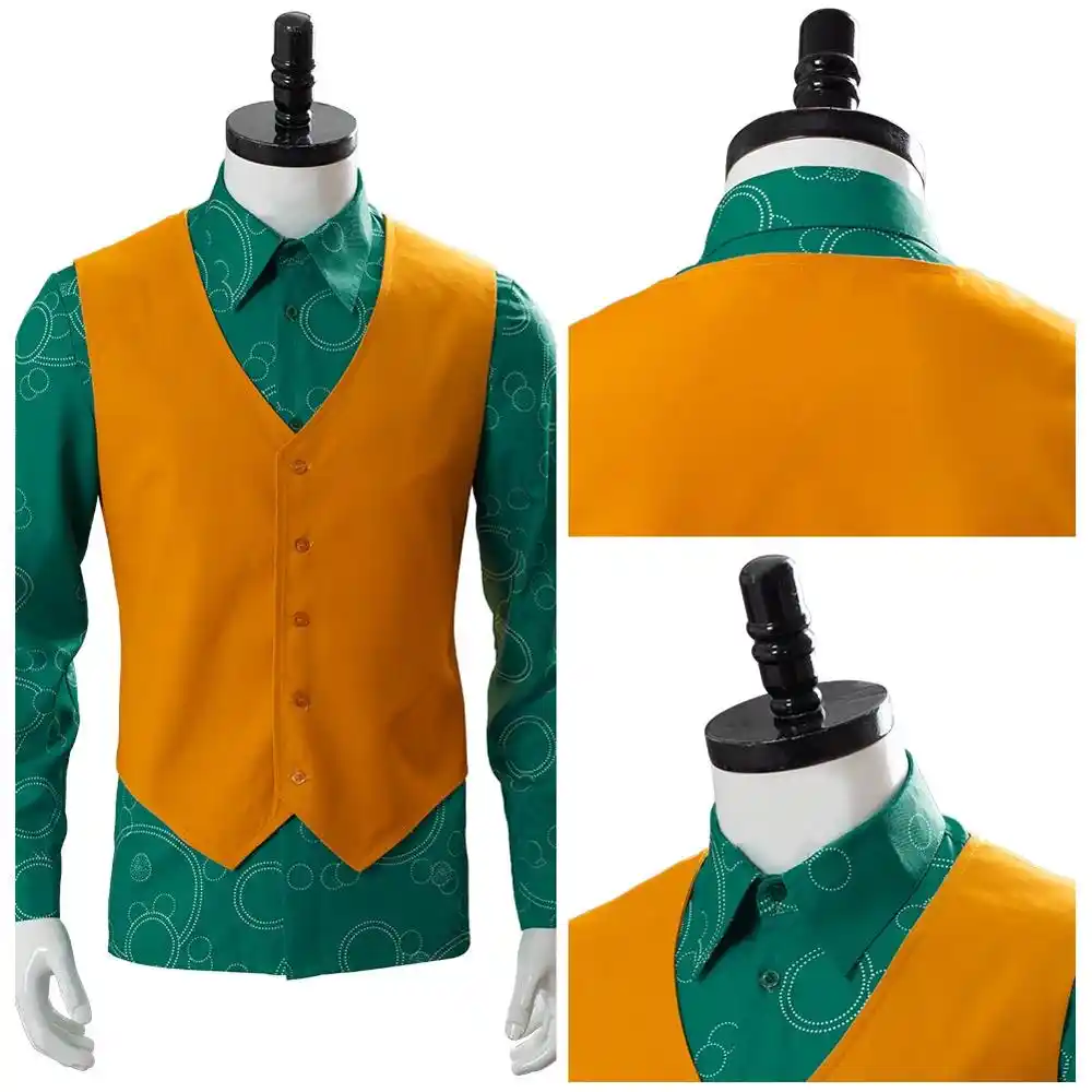 Movie Joker Shirt Arthur Fleck Joker Costume Green Shirt Uniform Men